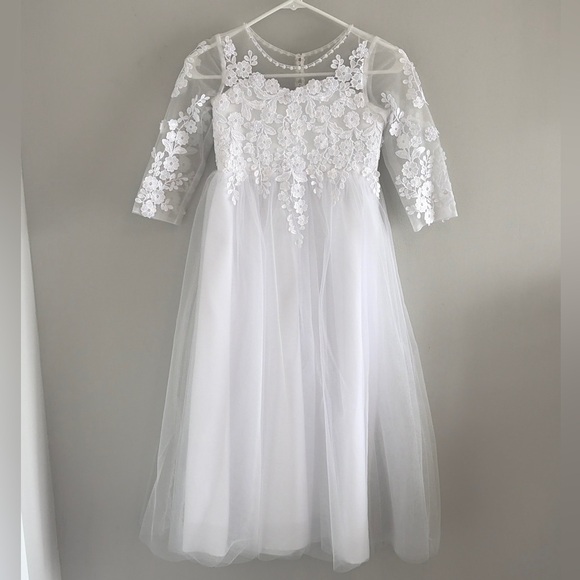 unbranded Other - White Lace Girls First Communion Flower Girl Dress.